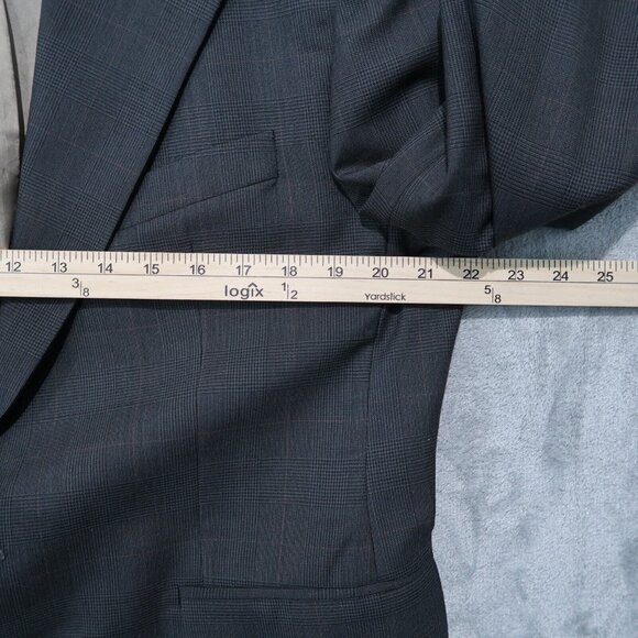 Chaps Ralph Lauren Blazer Mens 42S Gray Plaid 100% Wool Sports Coat Business - Picture 15 of 16